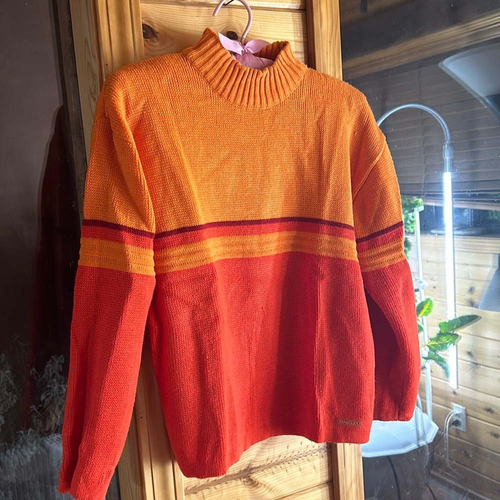 Snozu Vintage SkiWear Climate Gear Bright Orange Ombre Made in Korea Boys Large - Picture 2 of 6